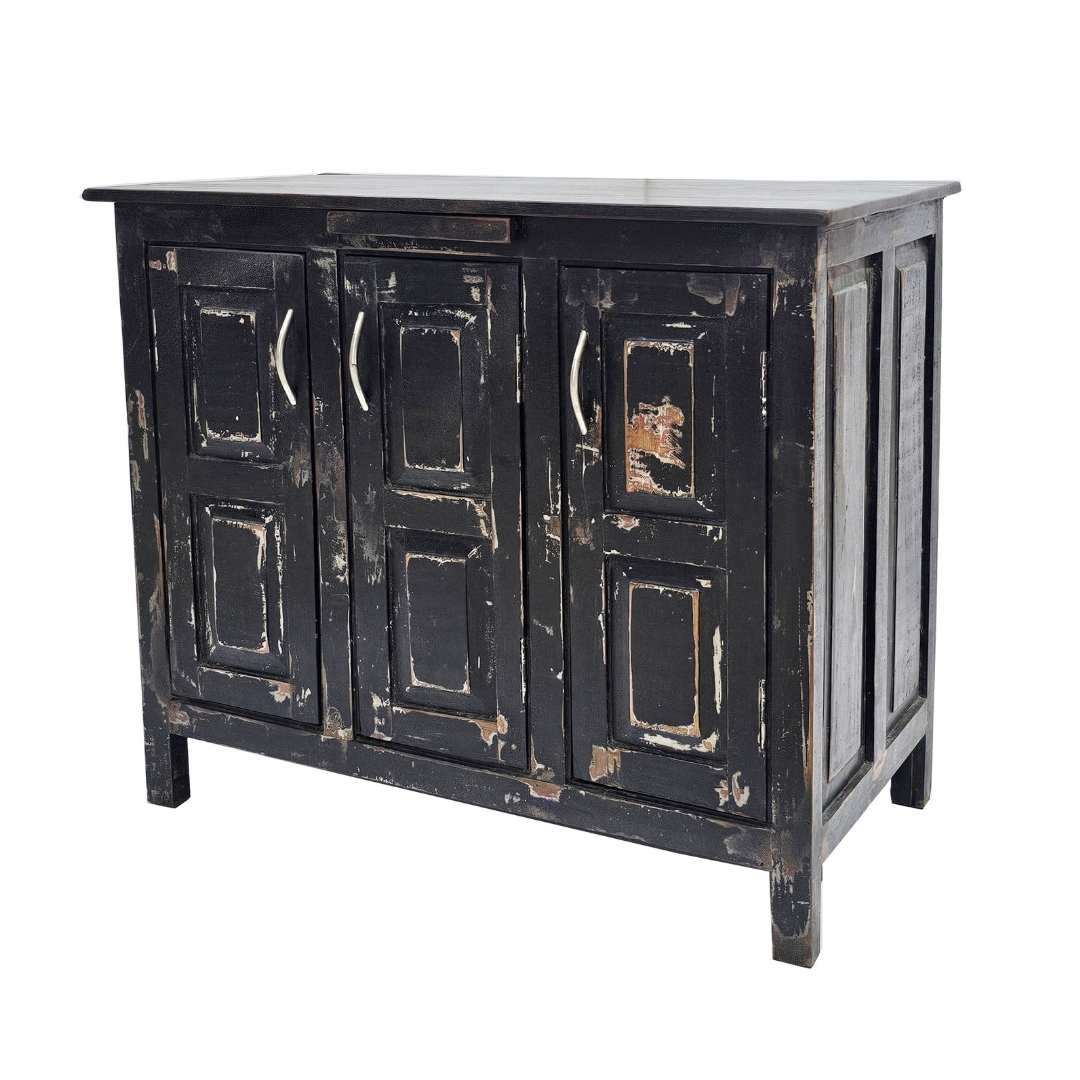 Settler 3 Door Cabinet - Weathered Black at online8 furniture store Auckland