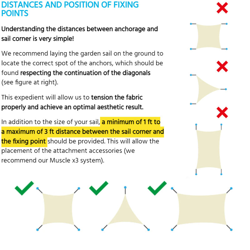 Sun Shade Sail 4m*6m with hardware kit