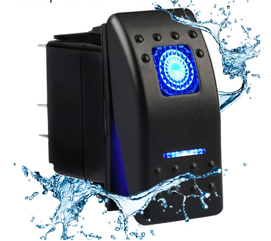 Waterproof Marine Boat Rocker Switch Toggle 12V 24V, 5 Pin SPST ON-Off Switch