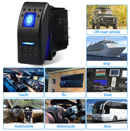 Waterproof Marine Boat Rocker Switch Toggle 12V 24V, 5 Pin SPST ON-Off Switch