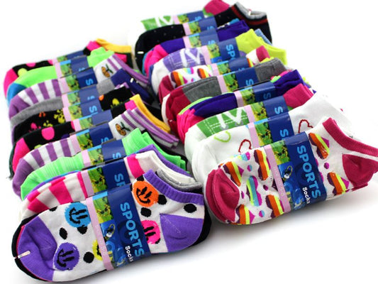 WHOLESALE - (60 Pairs) Women's/Girls' Ankle Socks