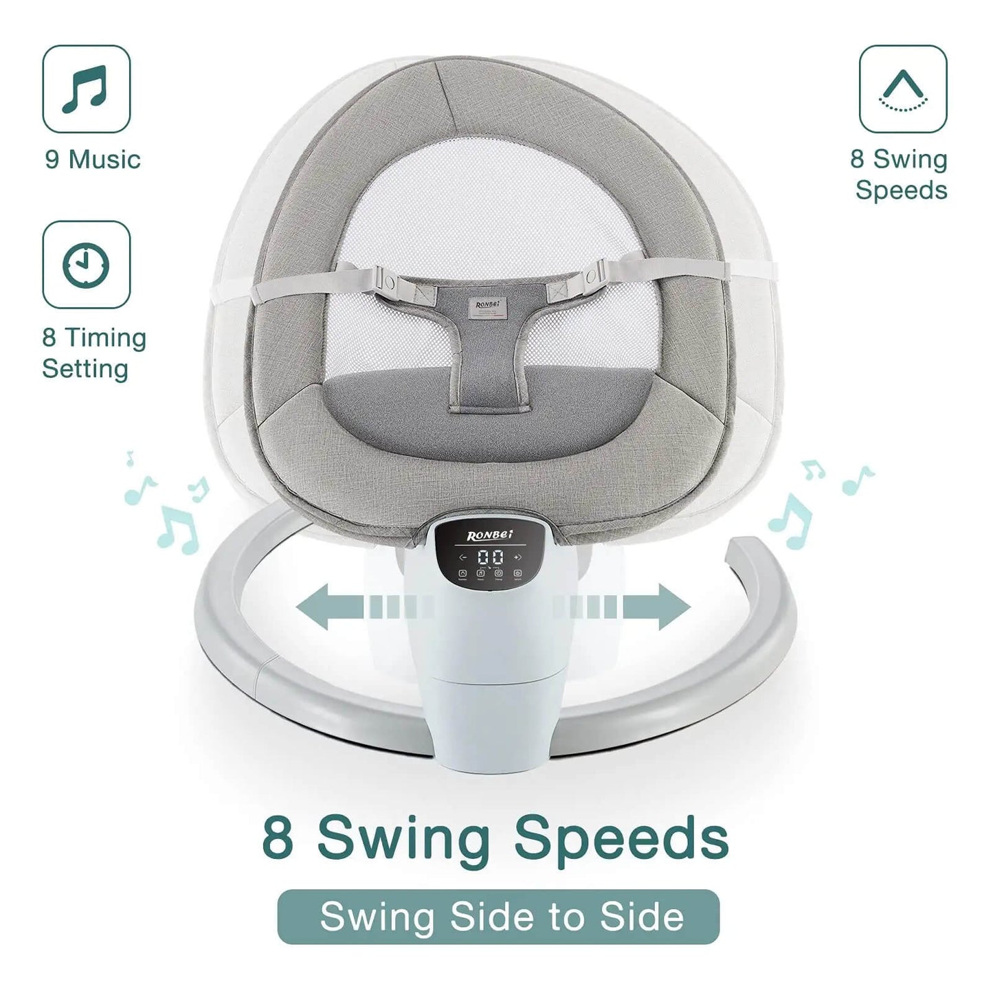 Premium Revolutionary Smart Baby Swing Cradle Rocker/ Bouncer Seat -Grey