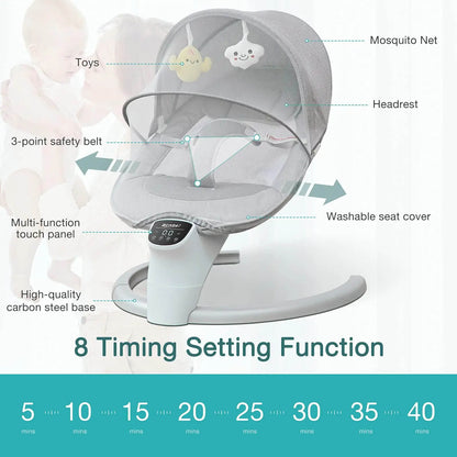 Premium Revolutionary Smart Baby Swing Cradle Rocker/ Bouncer Seat -Grey