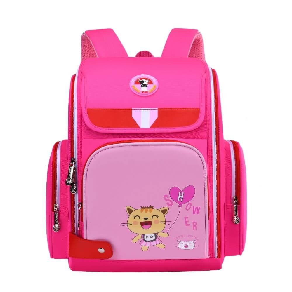 School Bag for Girls & Kids Backpack - Kitty | Pink & Purple