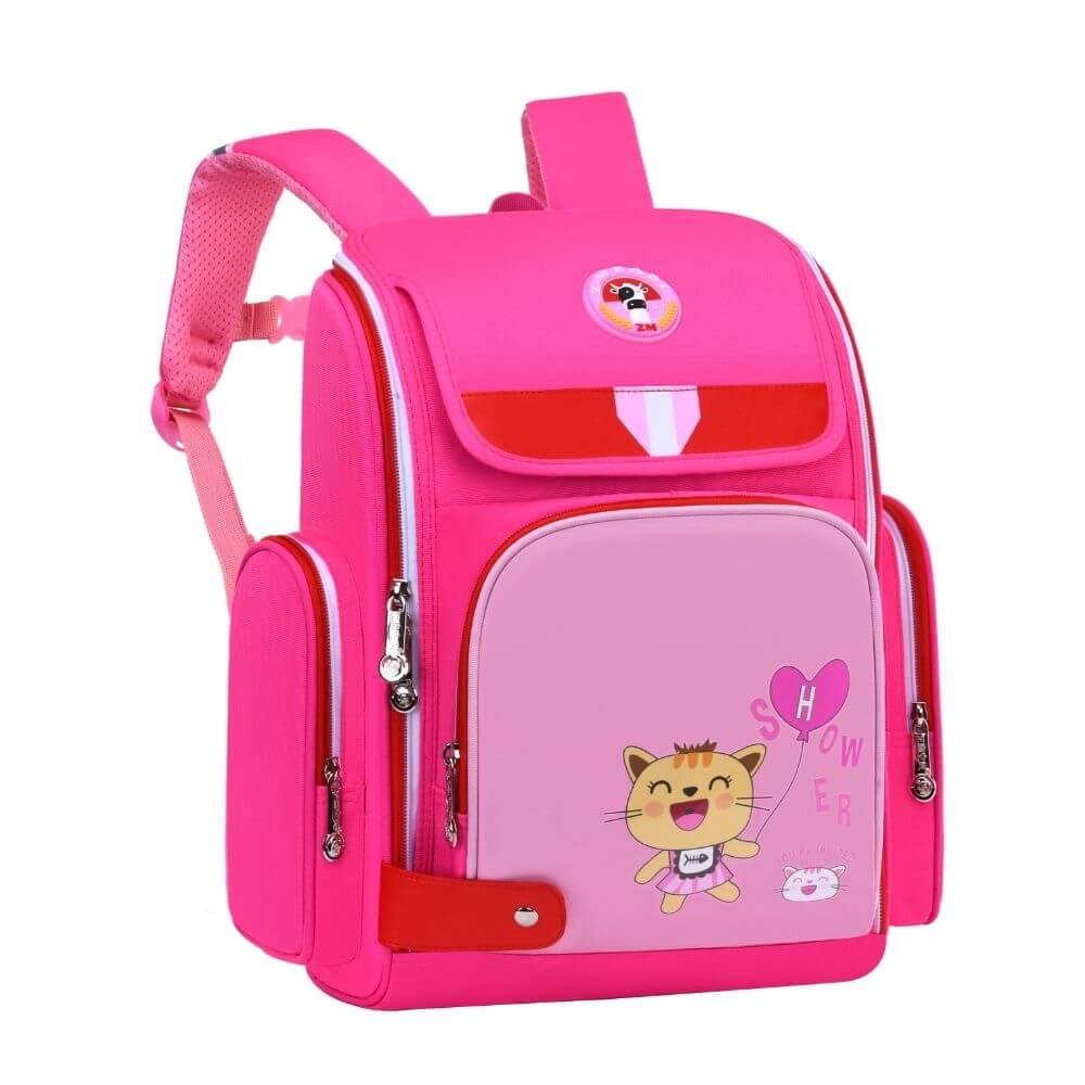 School Bag for Girls & Kids Backpack - Kitty | Pink & Purple