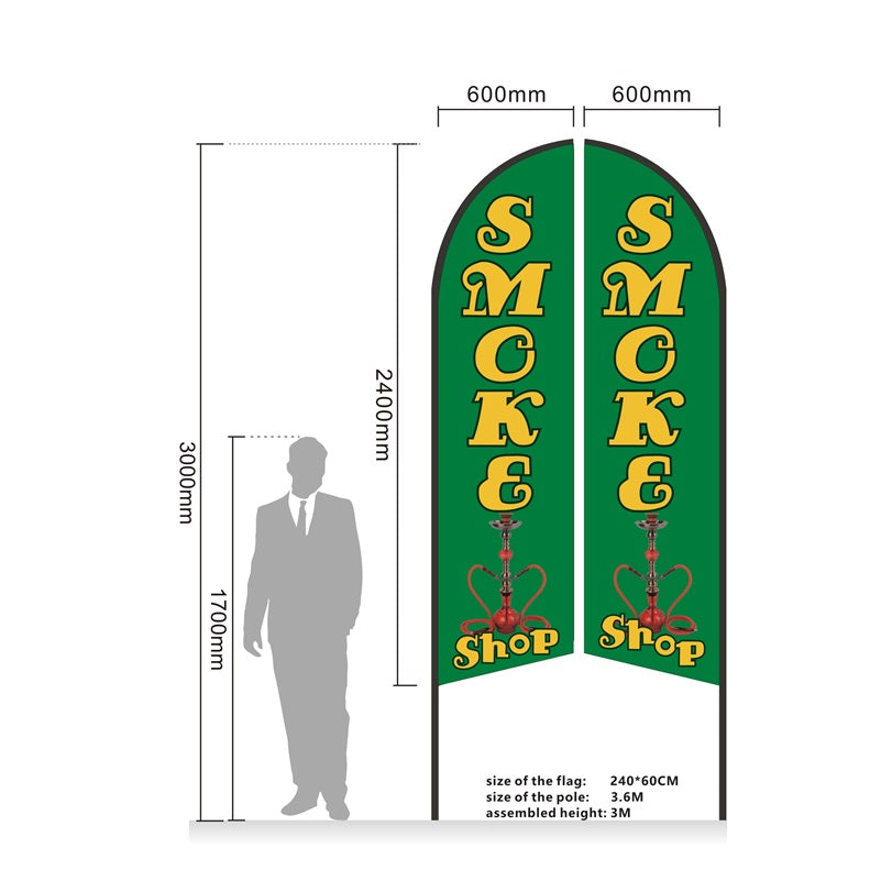 WOF 3.4M SET- Pre-print Double Sided Feather Banner Flag Business Commersial 3M SET
