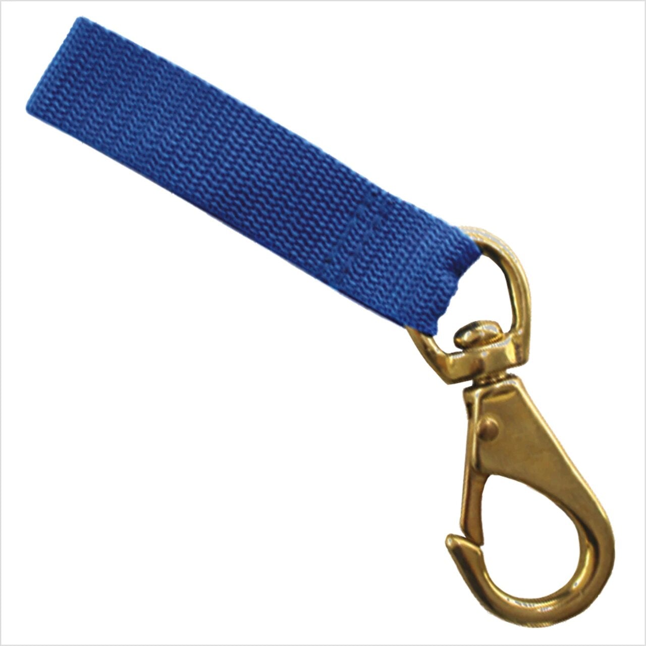 Brass Dive Catch Bag Swivel Snap and Lanyard Blue