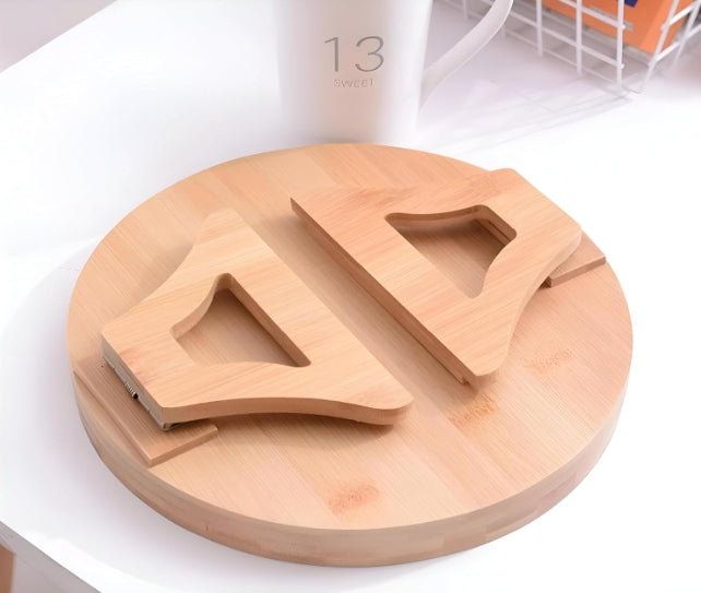 25cm Round Wooden Clip-On Foldable Sofa Arm Tray