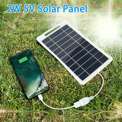Solar Panel For Charging Devices - 2W/5V USB Output