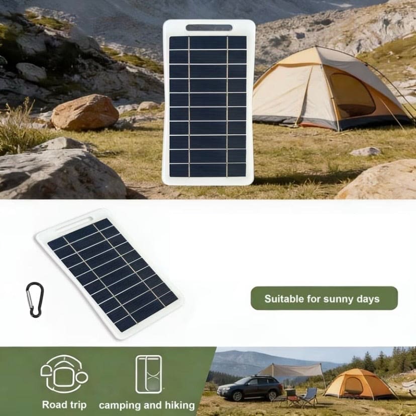 Solar Panel For Charging Devices - 2W/5V USB Output