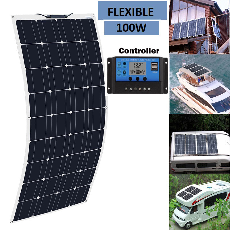 100W Solar Panel with Solar Controller