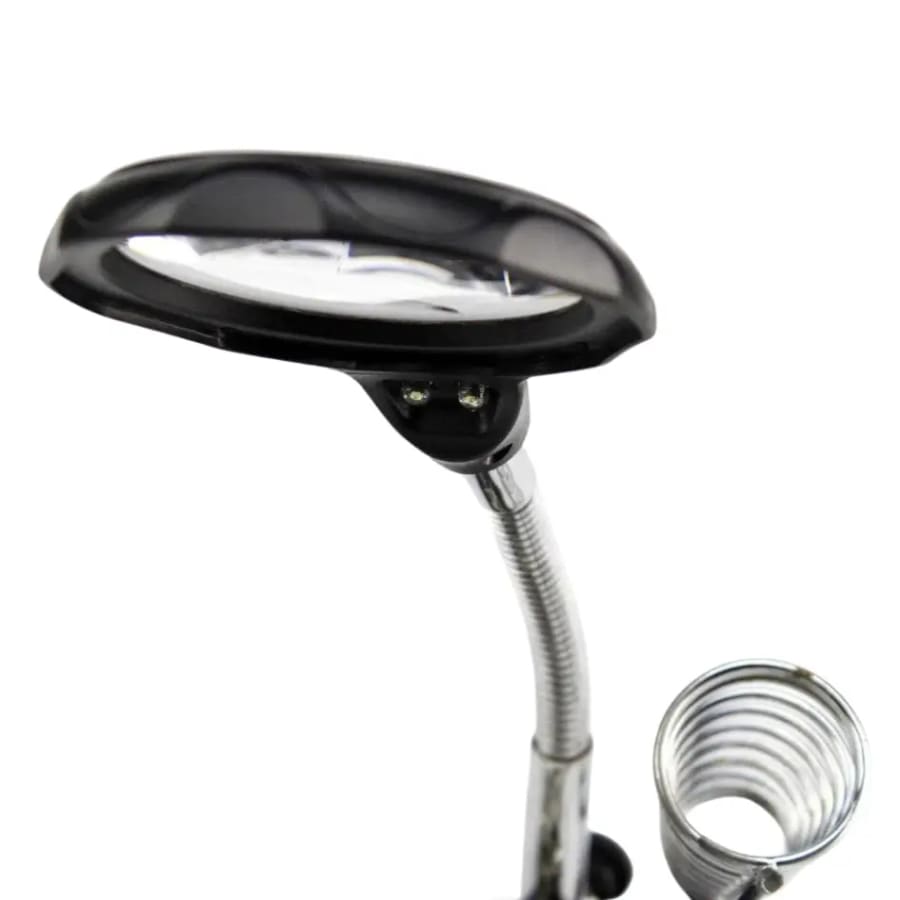Soldering Iron Stand with Clamp, Magnifying Glass & Lights