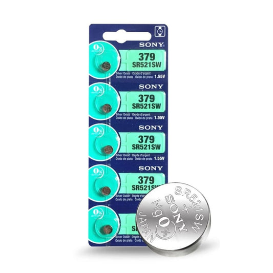 Sony 379 / SR521SW Watch Batteries (5 Pack)