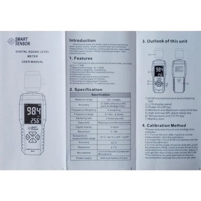 Sound Level Noise Meter - Decibel Measurement 30-130dB