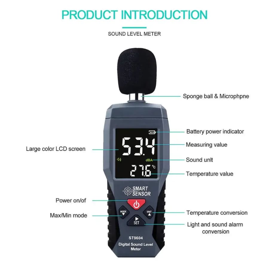 Sound Level Noise Meter - Decibel Measurement 30-130dB