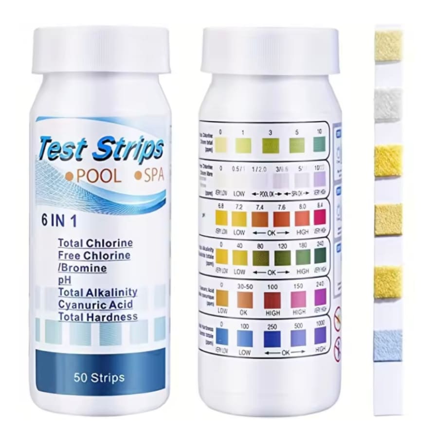 Spa / Hot Tub Water Quality Test Strips (x50) - 6 Variables