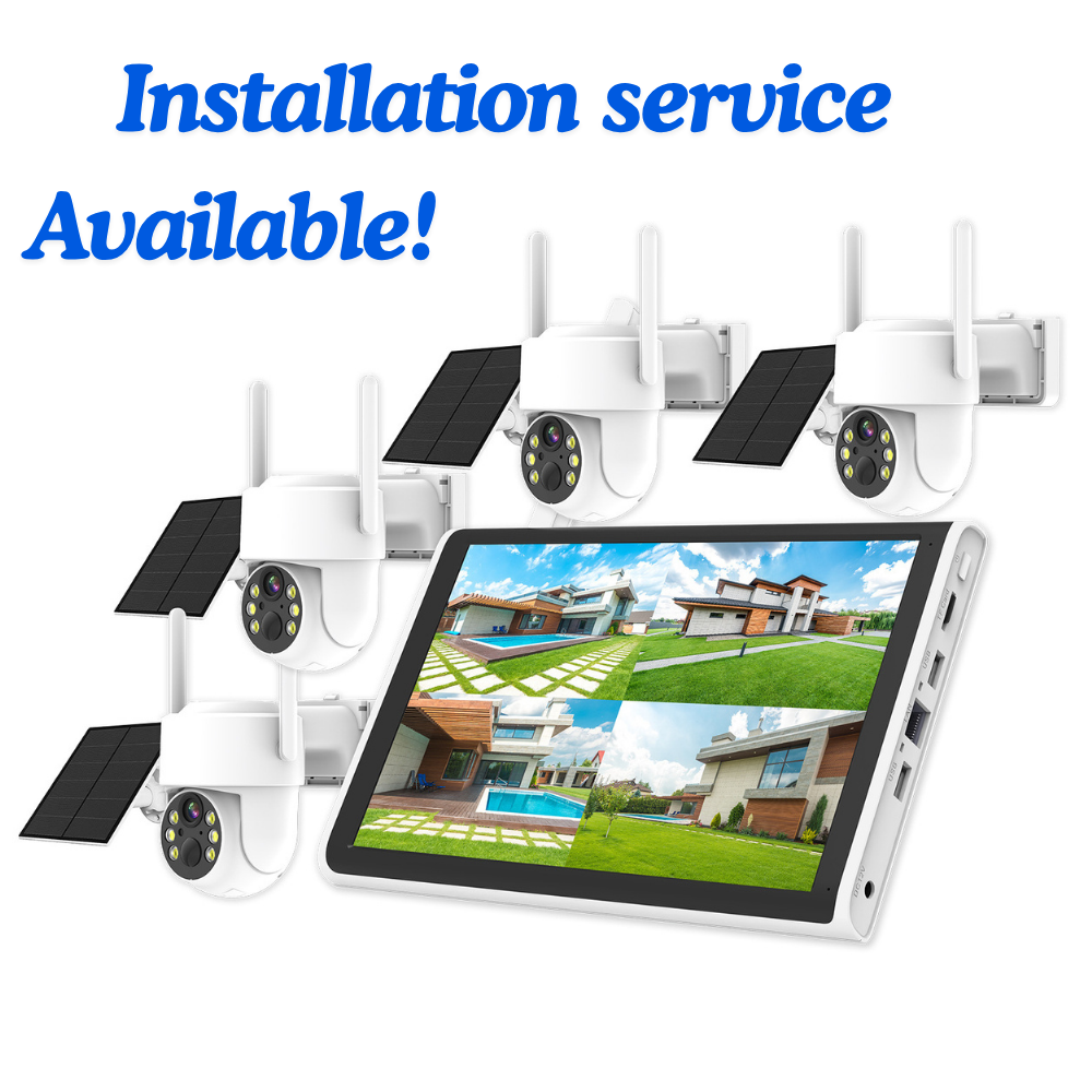 Solar 10.1 Inch Screen Wireless Security camera system CCTV