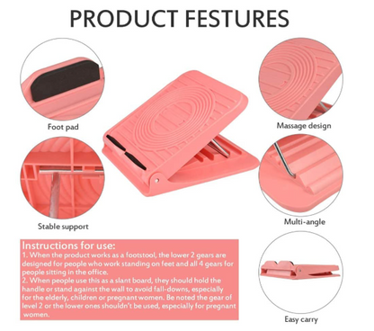 Portable Slant Board Adjustable Incline Boards Calf Stretcher Foot Stool
