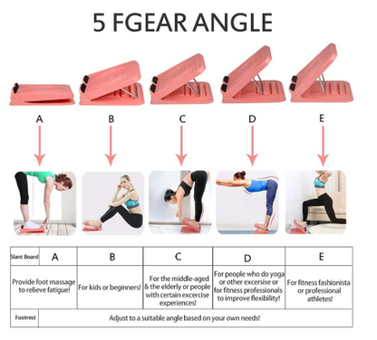Portable Slant Board Adjustable Incline Boards Calf Stretcher Foot Stool