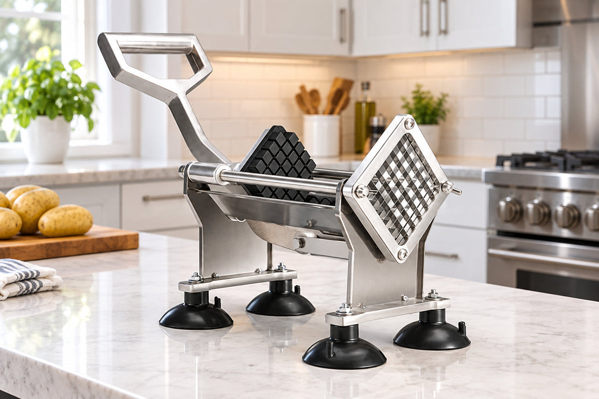 French Fries/Chips Vegetable/Fruit Strip Maker with 4 Blades
