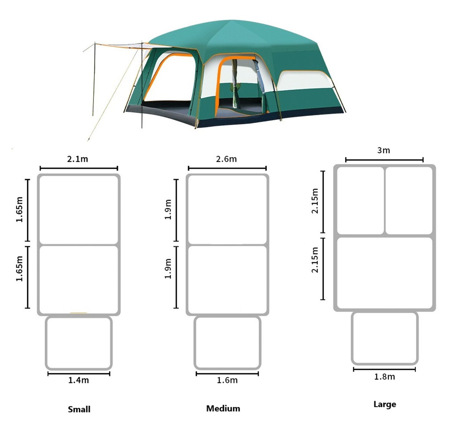 Clearance!!! Family Outdoor Camping Tent – Double Layer, Family Cabin Tent