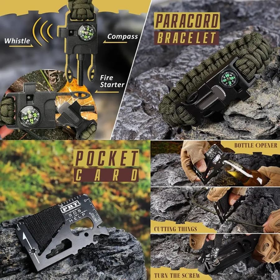 Survival Kit - 12pc With Waterproof Case