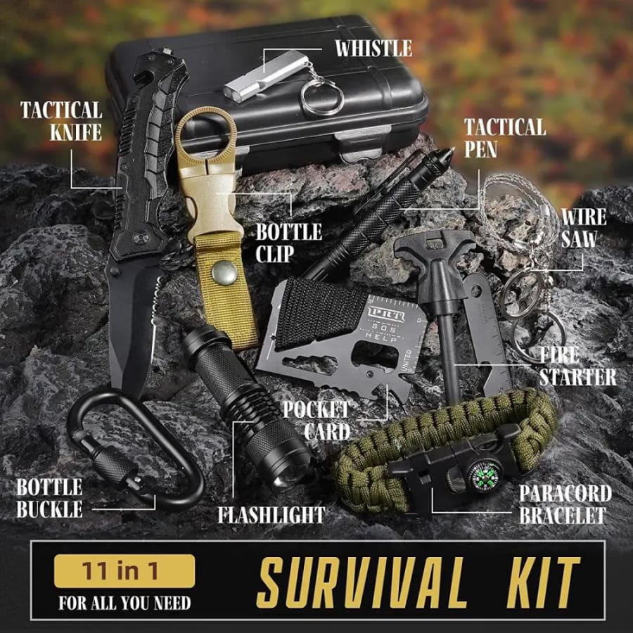 Survival Kit - 12pc With Waterproof Case