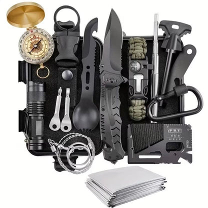 Survival Kit - (15 Piece) With Waterproof Case