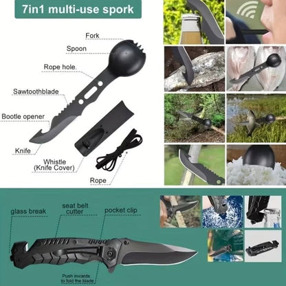 Survival Kit - (15 Piece) With Waterproof Case
