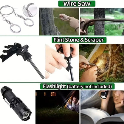 Survival Kit - (15 Piece) With Waterproof Case