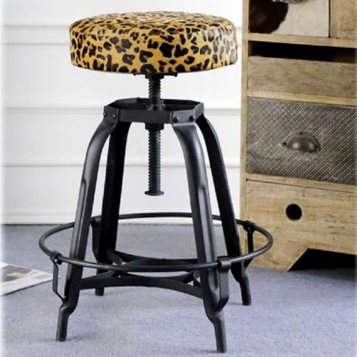 Online8 Leopard Print Barstool - Adjustable Height Table & Bar Stools