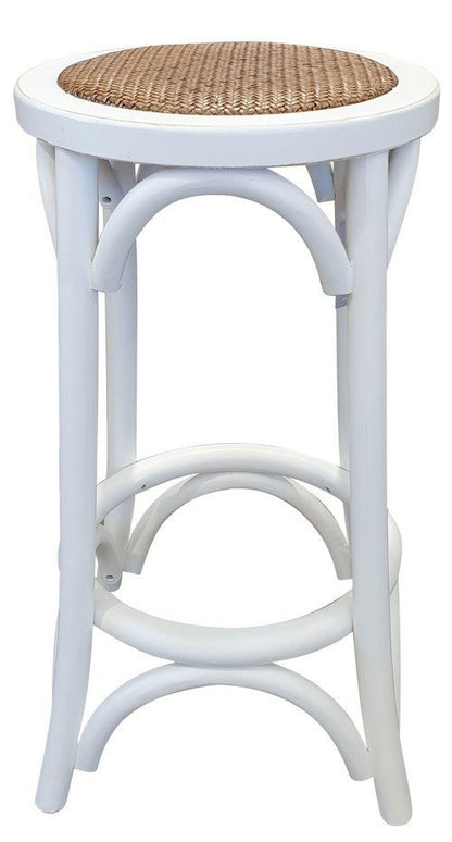 Online8 Rattan Seated Barstool - Antique White Table & Bar Stools