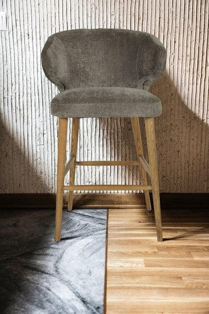 Online8 Venus Barstool Grey Chenille Table & Bar Stools