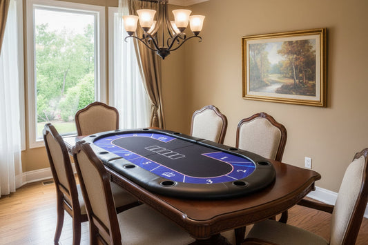 2m x 1m Foldable Poker Table Top for 8 Players Chips Tray & Cup Holders Texas