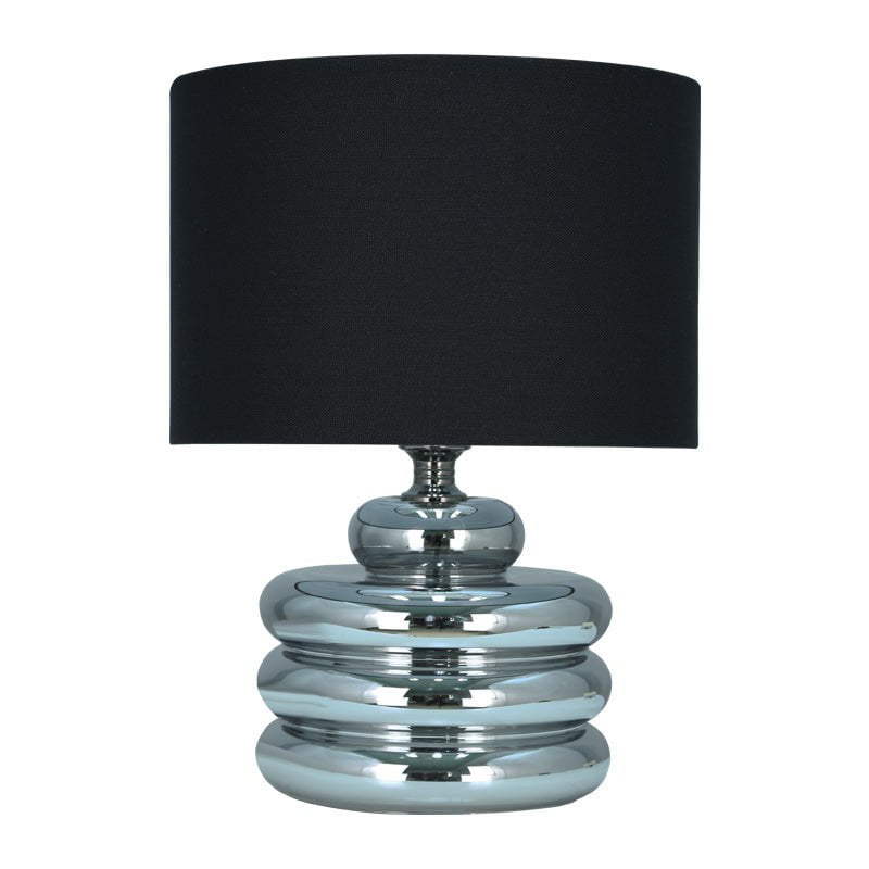 Tampico Table Lamp - Chrome + Black Shade at online8 furniture store Auckland