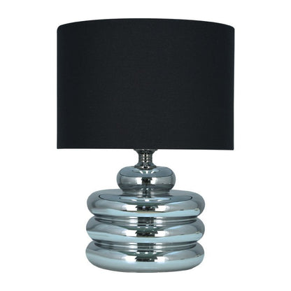 Tampico Table Lamp - Chrome + Black Shade at online8 furniture store Auckland