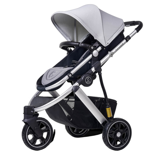 Three Wheels High Landscape Baby Stroller-Preium Grey