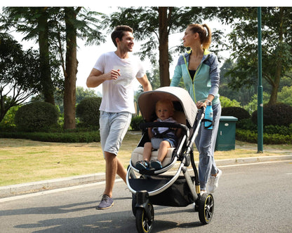 Three Wheels Baby Stroller with All Accessories-Preium Grey