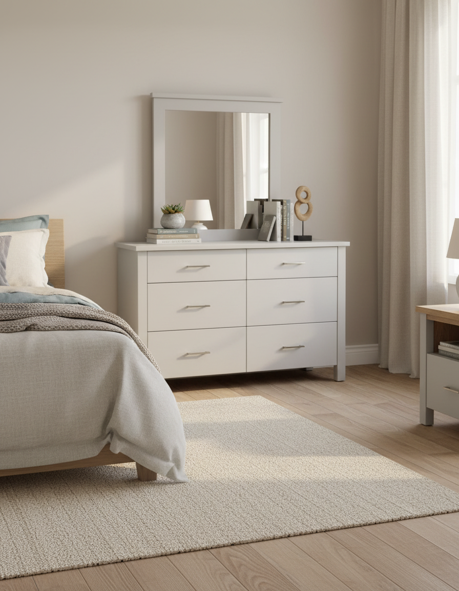 Loft 6 Drawer Dresser with Mirror