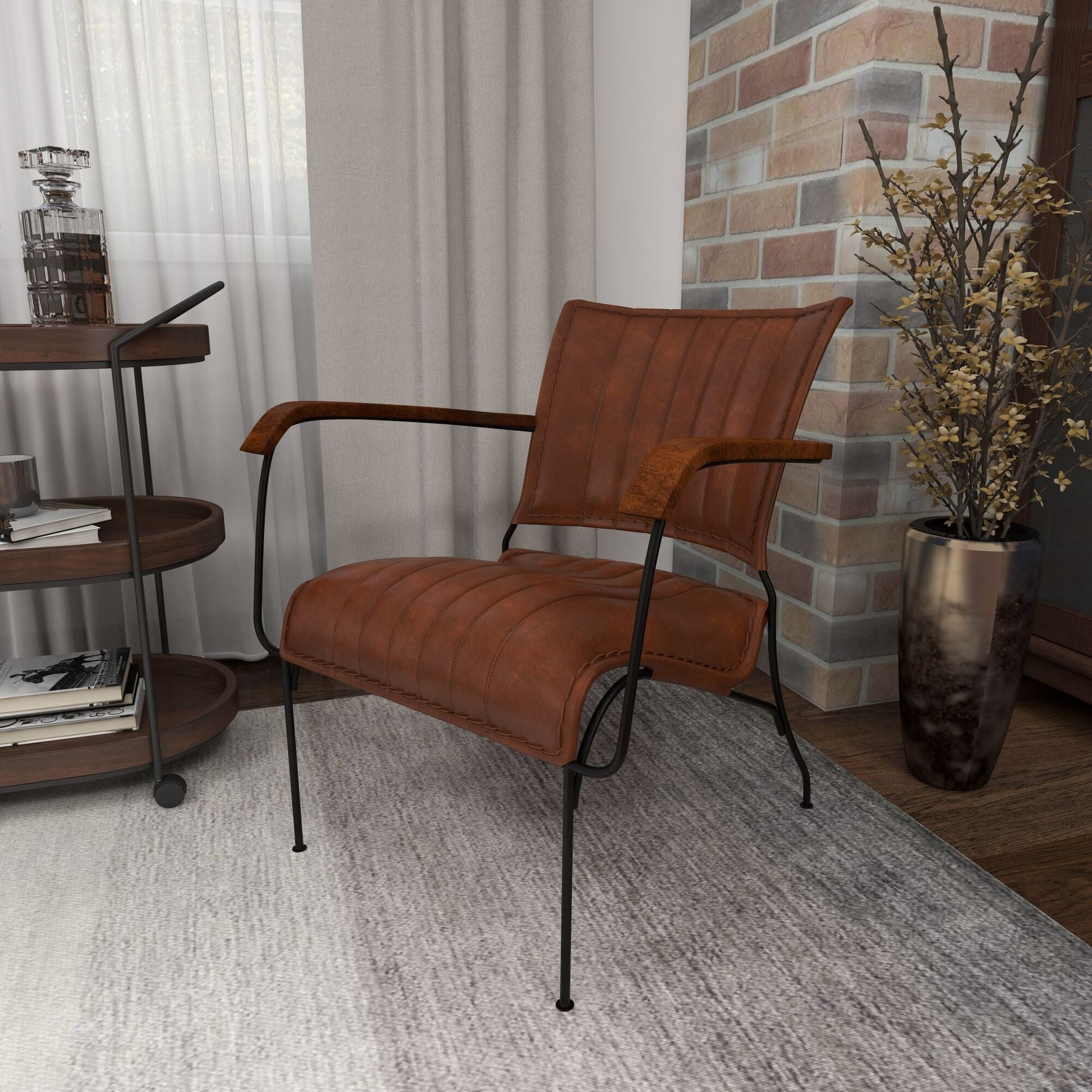 Leather Armchair | Casual Chair | Lounge Chair | Cigar Room Chair at online8 furniture store Auckland