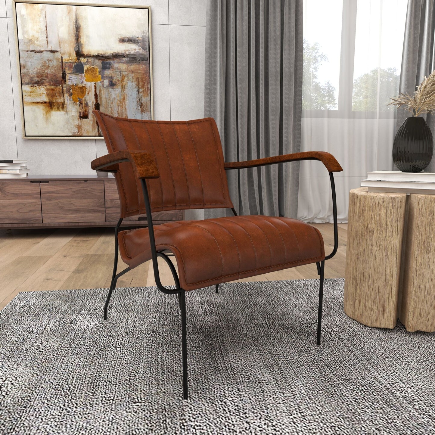 Leather Armchair | Casual Chair | Lounge Chair | Cigar Room Chair at online8 furniture store Auckland