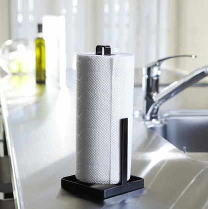 Kitchen Paper Towel Holder With Base - Black