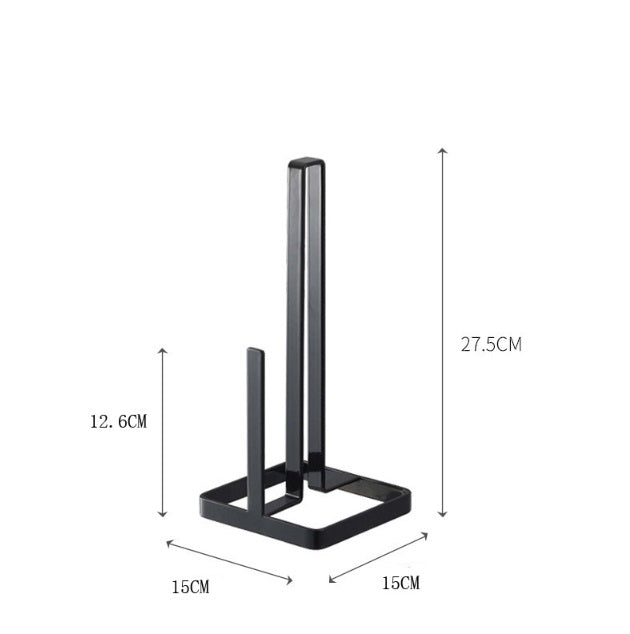 Kitchen Paper Towel Holder With Base - Black