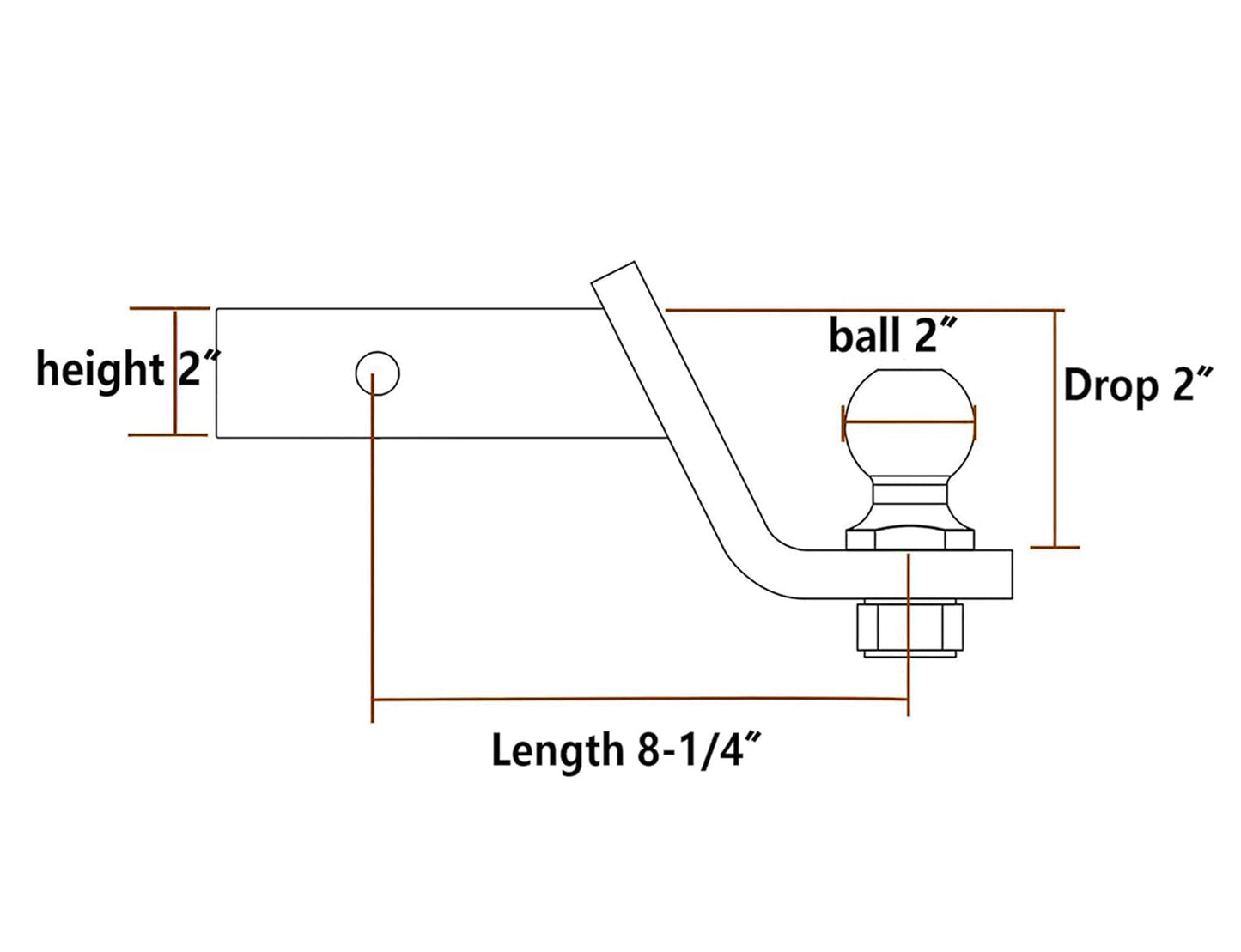 6000lbs Trailer Tow Bar Towbar Hitch Tow Ball Mount