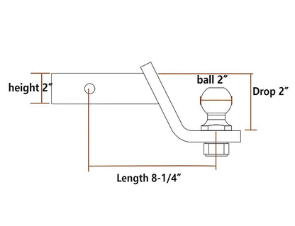 6000lbs Trailer Tow Bar Towbar Hitch Tow Ball Mount