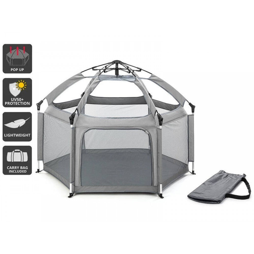 Baby Playpen Kids Tent Carrying Bag Portable Play Yard Toddlers (Grey)