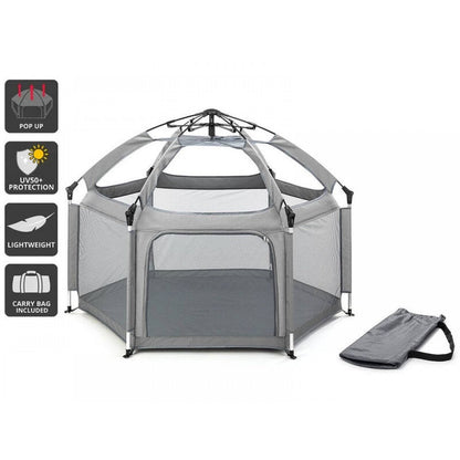 Baby Playpen Kids Tent Carrying Bag Portable Play Yard Toddlers (Grey)
