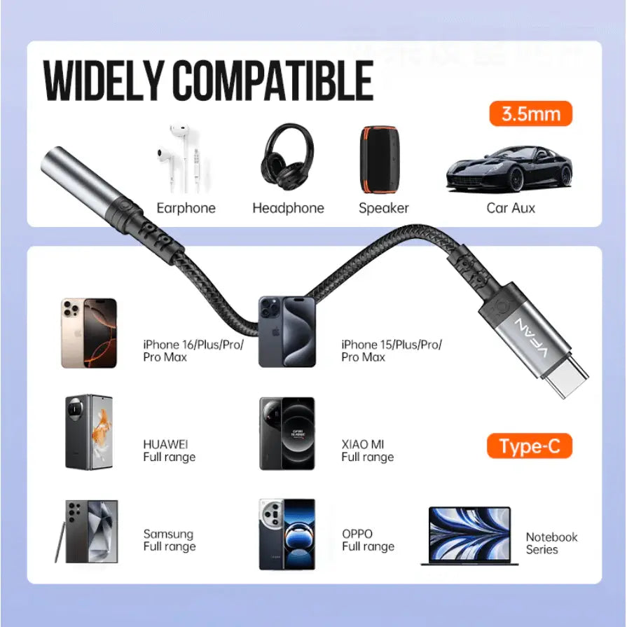 Type C to 3.5mm Audio Adapter NZ L12-C