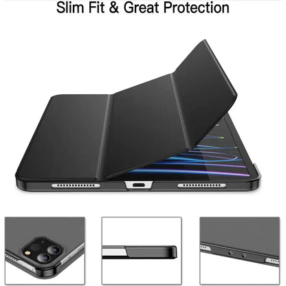 Ultra-Thin PU Leather Magnetic Case with Pencil Holder for iPad Pro 11 (2018-2022) – Full Body Protective Folio Cover