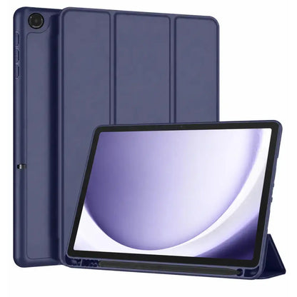 Ultra-Thin PU Leather Magnetic Case with Pencil Holder for Samsung Galaxy Tab A11+ Plus – Full Body Protective Folio Cover (Blue)